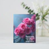 Elegante Rose Grußkarte Feiertagskarte (Stehend Vorderseite)