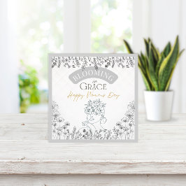 Elegante Rose Haar Bloom Grace Frauentag Weiß Mitteilungskarte