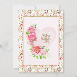 Elegante Rose Herz Alles Gute zum Muttertag Karte
