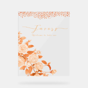 Elegante Rose Hochzeit Acrylschild