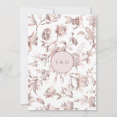 Elegante Rose Hochzeit der Roten Kirche Einladung (Rückseite)