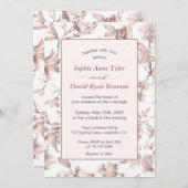 Elegante Rose Hochzeit der Roten Kirche Einladung (Vorne/Hinten)