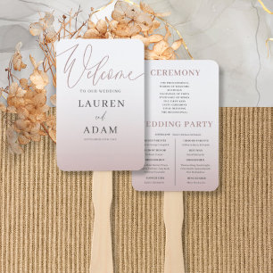 Elegante Rose Hochzeit Gold Gradient & Calligraphy Fächer