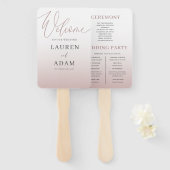 Elegante Rose Hochzeit Gold Gradient & Calligraphy Fächer (Vorne und Hinten)