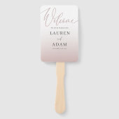 Elegante Rose Hochzeit Gold Gradient & Calligraphy Fächer (Vorderseite)