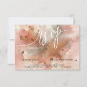 Elegante Rose Hochzeit im Wasser RSVP Karte (Vorderseite)