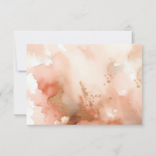 Elegante Rose Hochzeit im Wasser RSVP Karte (Rückseite)