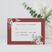 Elegante Rose Hochzeit (keine Mahlzeit) UAWG RSVP Karte (Stehend Vorderseite)