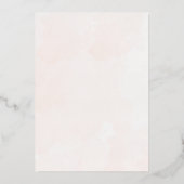 Elegante Rose Hochzeit mit Blumen und Gold Folieneinladung (Rückseite)