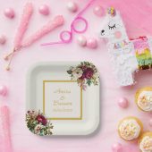 Elegante Rose Hochzeit Pappteller (Party)