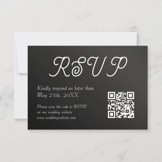 Elegante Rose Hochzeit QR-Code RSVP-Karte Mitteilungskarte (Vorderseite)