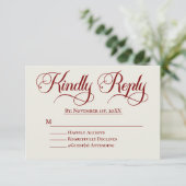 Elegante Rose Hochzeit RSVP (Stehend Vorderseite)