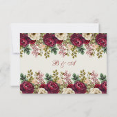 Elegante Rose Hochzeit RSVP (Rückseite)