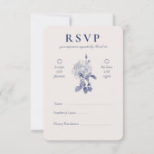 Elegante Rose Hochzeit RSVP Karte (Vorderseite)