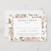 Elegante Rose Hochzeit RSVP Karte (Vorderseite)