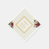 Elegante Rose Hochzeit Serviette (Ecke)