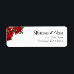 Elegante Rose Hochzeit von benutzerdefinierten Rüc<br><div class="desc">Dieses Adressetikett aus der Kollektion Moderne y Brillante besticht durch klassische rote Flora und elegante Schriften. Voll anpassbar für Ihren speziellen Tag.</div>