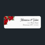 Elegante Rose Hochzeit von benutzerdefinierten Rüc<br><div class="desc">Dieses Adressetikett aus der Kollektion Moderne y Brillante besticht durch klassische rote Flora und elegante Schriften. Voll anpassbar für Ihren speziellen Tag.</div>