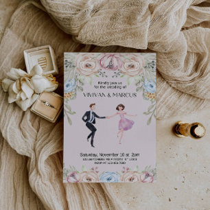 🌸 Elegante Rose Hochzeit: Zeitlose Romantik Einladung
