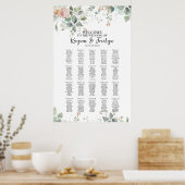 Elegante Rose Hochzeitskarte 20 Tische Poster (Küche)