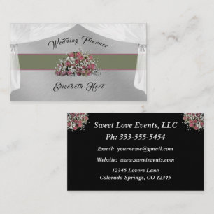 Elegante Rose Hochzeitsplaner-Visitenkarte Visitenkarte