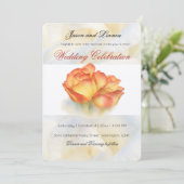 Elegante Rose Hochzeitswasser Pastel Petals Einladung (Stehend Vorderseite)
