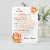 Elegante Rose Hochzeitswasser Pastel Petals RSVP Karte (Stehend Vorderseite)