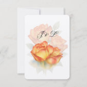 Elegante Rose Hochzeitswasser Pastel Petals RSVP Karte (Rückseite)