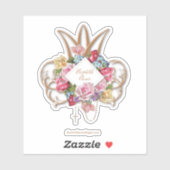 Elegante Rose Holy Rosary Marian Monogram Aufkleber (Blatt)