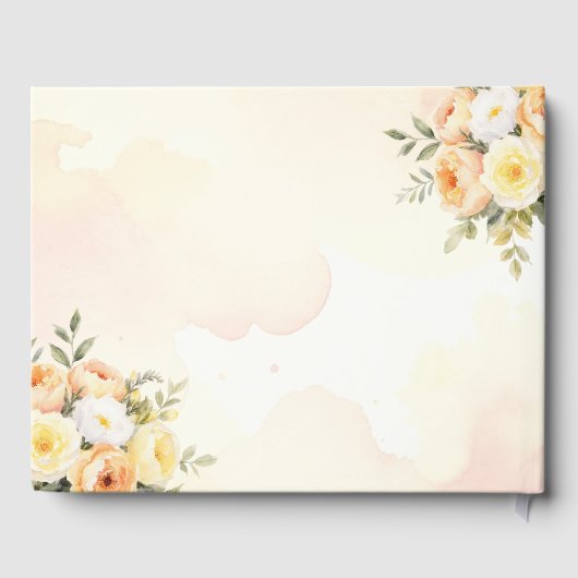 Elegante Rose im Wasser Hochzeiten Gästebuch (Rückseite)