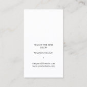 Elegante Rose Imitate Goldschere Comb Fairstylist Visitenkarte (Rückseite)