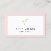 Elegante Rose Imitate Goldschere Haarstil Visitenkarte (Vorderseite)