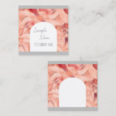 Elegante Rose in Pastellfarben, in Rosa und Grau Quadratische Visitenkarte (Vorne/Hinten)