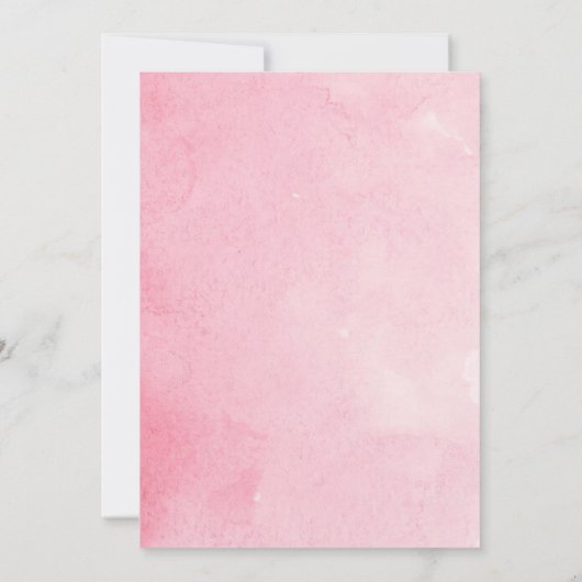 Elegante Rose in Rosa und Orange Wasserfarbe Hochz Einladung (Rückseite)