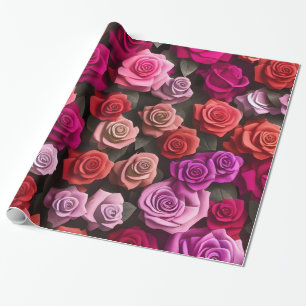Elegante Rose in Rosa und Rot Geschenkpapier