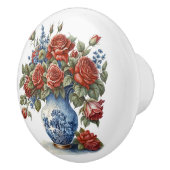 Elegante Rose in Vase Keramikknauf (Rechts)