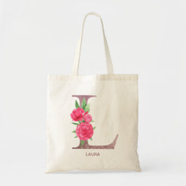 Elegante Rose Initial L Hochzeitsbrautjungfer Gesc Tragetasche