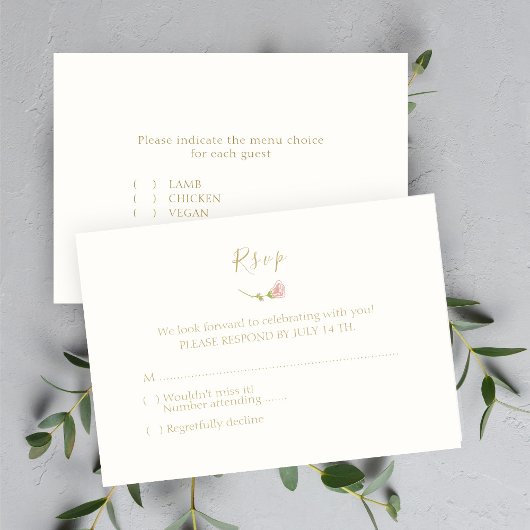 Elegante Rose & Ivory UAWG & Menu Response Card