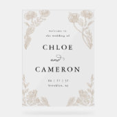 Elegante Rose Kalligrafie Acrylschild (Vorderseite)