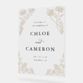 Elegante Rose Kalligrafie Acrylschild (Winkel)