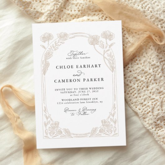 Elegante Rose Kalligrafie Einladung