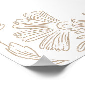 Elegante Rose Kalligrafie Poster (Ecke)