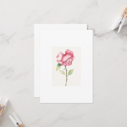 Elegante Rose Karte (Vorderseite/Rückseite Beispiel)