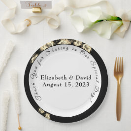 Elegante Rose katholisch Pappteller