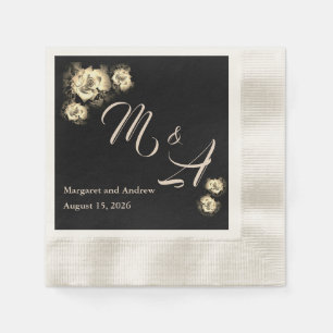Elegante Rose Katholische Hochzeit Probe Abendesse Serviette