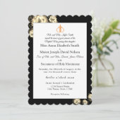 Elegante Rose Katholische Hochzeitseinladung Einladung (Stehend Vorderseite)