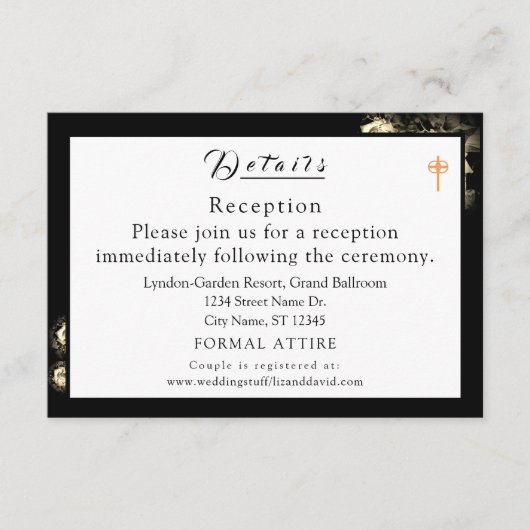 Elegante Rose Katholische Hochzeitskarte Begleitkarte (Vorderseite)