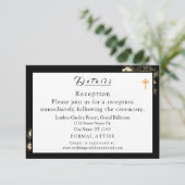 Elegante Rose Katholische Hochzeitskarte Begleitkarte (Stehend Vorderseite)