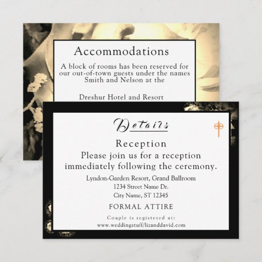 Elegante Rose Katholische Hochzeitskarte Einladung (Vorne/Hinten)