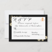Elegante Rose Katholische Hochzeitskarte RSVP Karte (Vorderseite)
